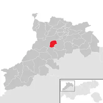 Lage der Gemeinde Forchach im Bezirk Reutte (anklickbare Karte)