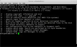 Hilfetext von Foremost