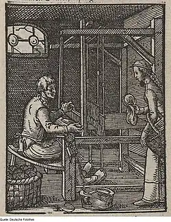 „Der Weber“ im „Ständebuch“ des Jost Ammann, 1568