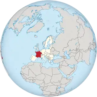 Lage Metropolitan-Frankreichs in der Europäischen Union