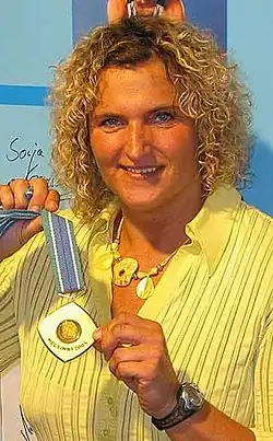 Franka Dietzsch belegte Rang neun – dreimal wurde sie Weltmeisterin zwischen 1999 und 2007, Europameisterin 1998, Vizeeuropameisterin 2006