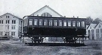 Eisenbahnwaggon aus der Produktion der Reifertschen Waggonfabrik (1872)