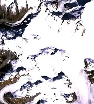 Satellitenbild des Franklin Glacier Complex