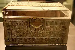 Franks Casket, Northumbria, frühes 8. Jahrhundert (Stiftung 1867).[22]