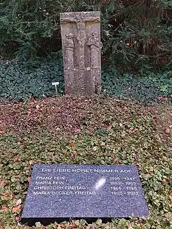 Maria Becker (1920–2012) Film- und Theaterschauspielerin, Regisseurin, Intendantin, Rezitatorin, Hörspielsprecherin. Maria Fein (1889–1965) Schauspielerin, Theaterregisseurin. Franz Fein (1896–1945) Übersetzer. Grab, Friedhof Enzenbühl, Zürich