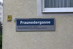 Altes Straßenschild Fraunedergasse