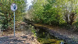Naturnahes Bachbett nähe Stadtbahnhaltestelle „Haus Vorst“, Köln
