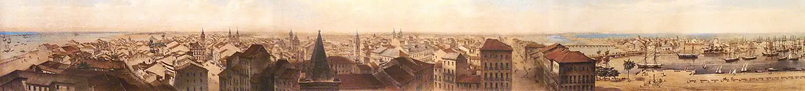 Panorama von Recife, 1855, zusammengesetzte Lithografie, Museu do Estado de Pernambuco