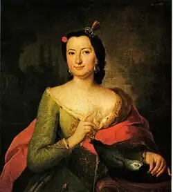 Fredrike Charlotte von St.&nbsp;André geb. von Leutrum (1722–1783), Schwester von Marie Juliane von St.&nbsp;André, Gemahlin von Friedrich Daniel von St.&nbsp;André