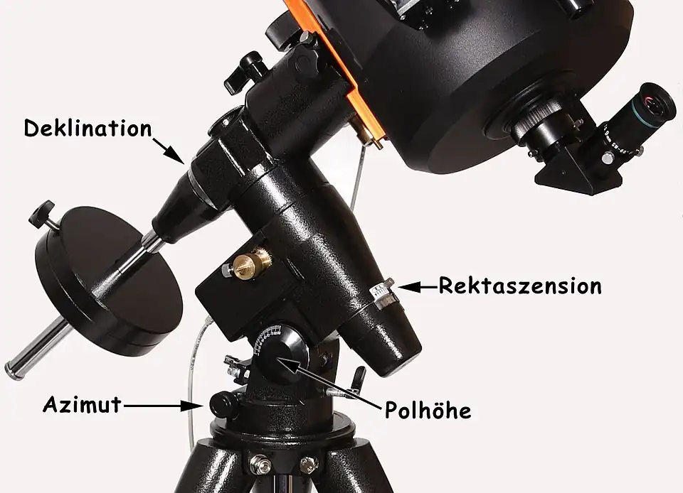 Parallaktische Montierung eines Amateurteleskops