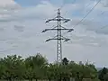 Letzter erhaltener Originalmast der Leitung bei Berkheim.