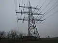Vierkreisige 380-kV-Leitung in der Trasse der Reichssammelschiene zwischen Redwitz und Würgau