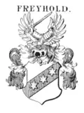 Wappen derer von Freyhold im Siebmacher, hier mit Schräglinksbalken