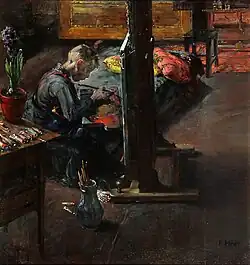 Junger Künstler (der Enkel Hermann)