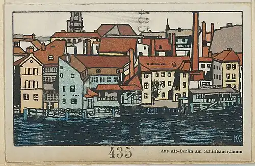 Lithografie „Aus Alt-Berlin am Schiffbauerdamm“, 1911