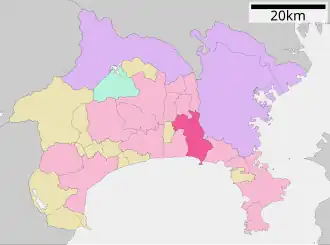 Lage Fujisawas in der Präfektur