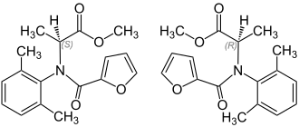 Strukturformeln von Furalaxyl (Racemat)