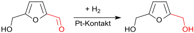 Hydrierung von HMF zu Furan-2,5-dimethanol