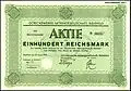 Aktie über 100 RM der Görickewerke AG vom 30. August 1929