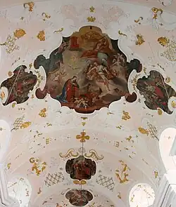 Deckenbild im Chor mit der Verkündigungsszene