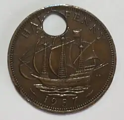 1/2 Penny 1957 Queen Elizabeth II