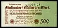 500 Mrd. Mark (500.000.000.000 Mark) 26. Oktober 1923