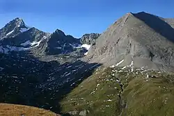 Blick vom Bergner Törl (Glorer Hütte) auf den Schluss des Leitertales