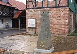 Rest der Kursächsischen Ganzmeilensäule im Museumshof