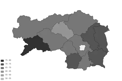 Wahlbeteiligung auf Bezirksebene