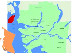 Lage in der Region Metro Vancouver