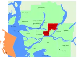 Lage in der Region Metro Vancouver
