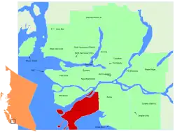 Lage in der Region Metro Vancouver