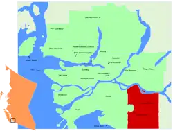 Lage in der Region Metro Vancouver