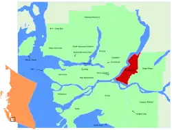 Lage in der Region Metro Vancouver