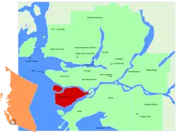 Lage in der Region Metro Vancouver