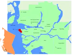 Lage in der Region Metro Vancouver