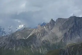 Gabelspitzen und Arventalspitze gesehen von der Rotenmannspitze, links unten ist der Große Reinhard