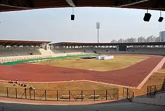 Innenansicht des Gachibowli-Stadion (2012)