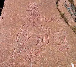 Historische Steinzeichnungen auf der Insel Gaddtarmen (Hauensuoli)