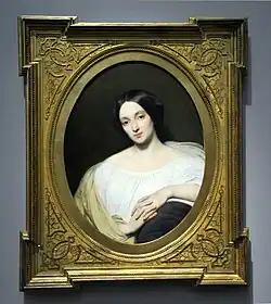 9. Bilderrahmen mit vier fünffach verkröpften Ohren, Ary Scheffer, Porträt von Katarzyna Potocka.