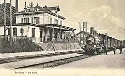 Bahnhof Bussigny um 1905, mit B&nbsp;3/4 der ehemaligen JS