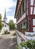 Gasthof Traube und evangelische Kirche