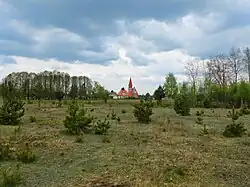 Die einst evangelische, jetzt römisch-katholische Kirche in Gawrzyjałki/Gawrzialken (Wilhelmsthal)