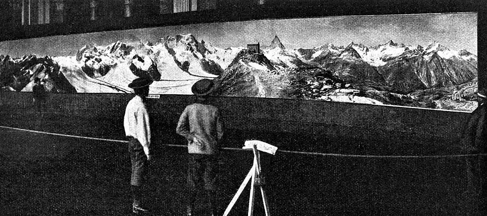 1904 fertigten die Gebrüder Wehrli aus Kilchberg für die Louisiana Purchase Exposition die damals grösste Landschaftsfotografie der Welt an. Diese zeigt ein Panorama des Gornergrats und hatte eine Länge von 20. 50 Meter und 2. 25 Meter Höhe. Die Aufnahmen wurden auf Platten von 18 cm X 24 cm und auf Bromsilberpapier belichtet die von der Firma J.H. Smith & Co. aus Zürich hergestellt wurden.