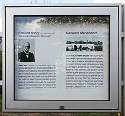 Gedenktafel Edward Drory, Gründer Gaswerk Mariendorf