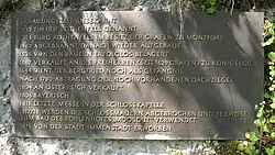 Gedenktafel bei Burgruine Rothenfels