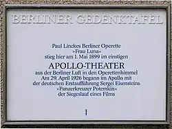 Berliner Gedenktafel an der Friedrichstraße 218