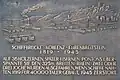 Eine Gedenktafel in den Rheinanlagen erinnert an die Schiffbrücke
