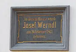 Gedenktafel am Geburtshaus