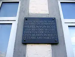 Gedenktafel am Geburtshaus des Wilhelm von Bode